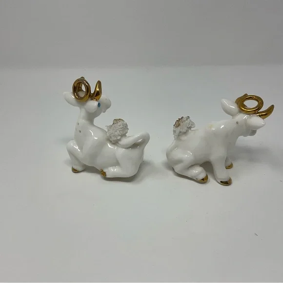 VINTAGE CERAMIC BULL SALT AND PEPPER SET - Picture 2 of 4
